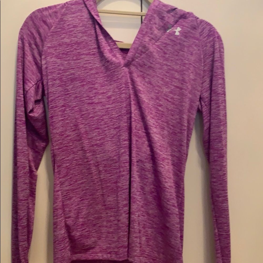 Under Armour long sleeve workout top with hood